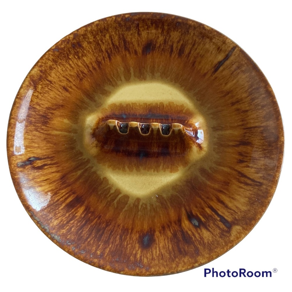 Vintage Hyalyn Drip Glaze Ceramic Ashtray Mid Century Modern